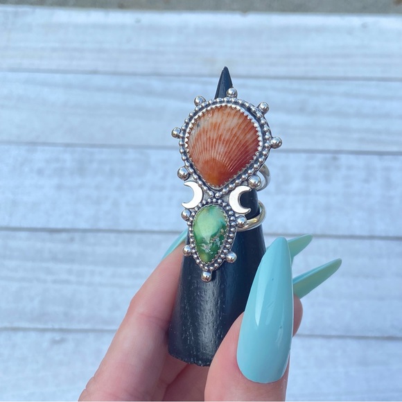 Turquoise shell ring - Picture 2 of 3